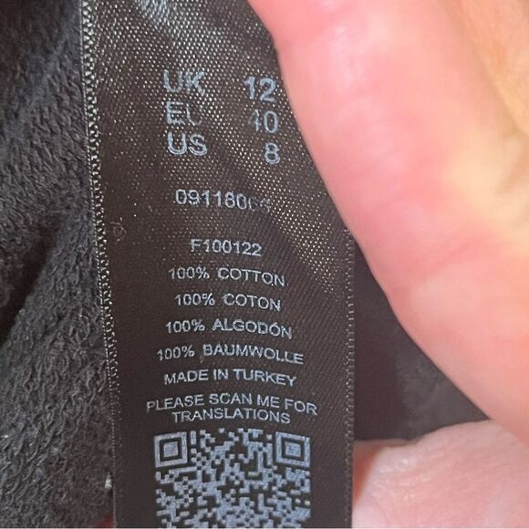 ASOS Design Black Zip Uo Hooded Sweatshirt Size 8 - Picture 4 of 4